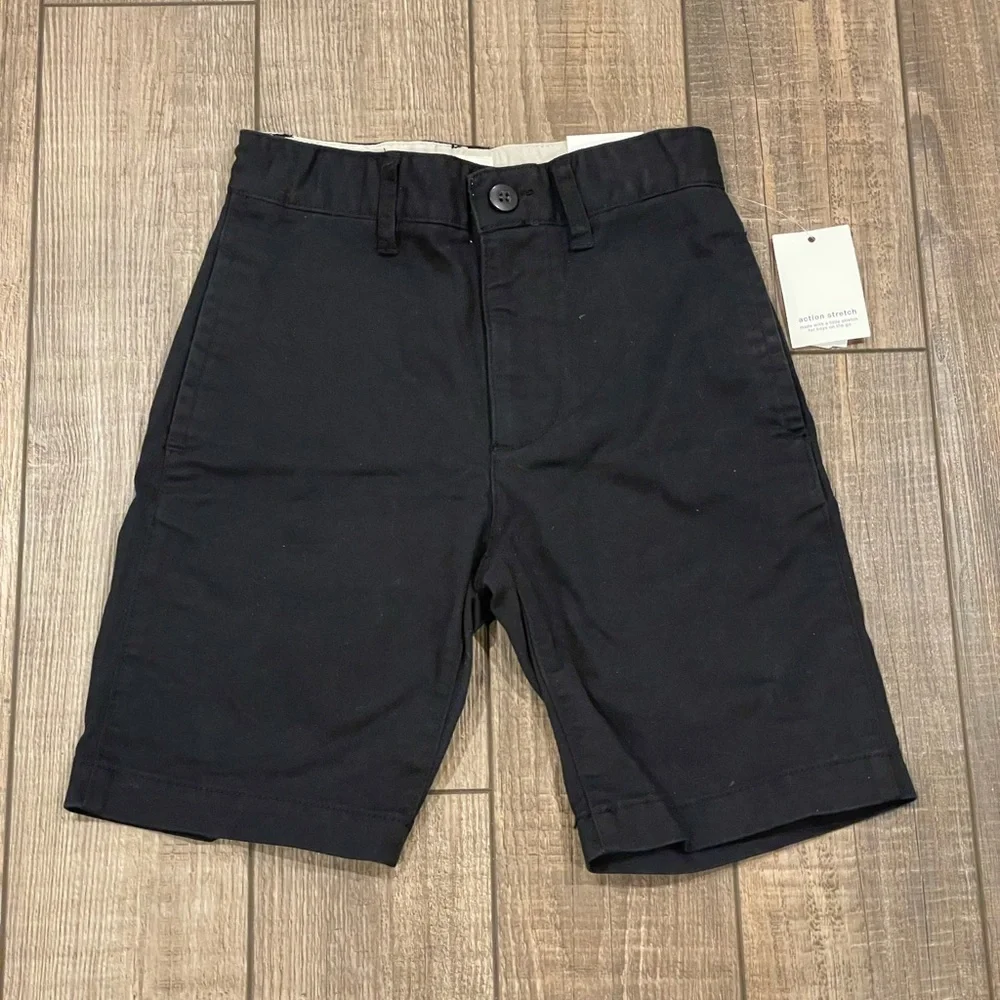 New Boys Gap Flat Front Dress Shorts Black Size 6 School Uniform